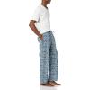 imageAmazon Essentials Mens Cotton Poplin Pant with Cotton Jersey TShirt Pajama SetBlue Palm LeafWhite