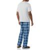 imageAmazon Essentials Mens Cotton Poplin Pant with Cotton Jersey TShirt Pajama SetGrey HeatherNavy Plaid