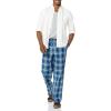 imageAmazon Essentials Mens Cotton Poplin Pant with Cotton Jersey TShirt Pajama SetGrey HeatherNavy Plaid