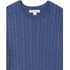 imageAmazon Essentials Mens Crewneck Cable Cotton SweaterBlue Heather