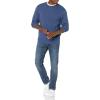 imageAmazon Essentials Mens Crewneck Cable Cotton SweaterBlue Heather