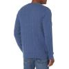 imageAmazon Essentials Mens Crewneck Cable Cotton SweaterBlue Heather