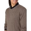 imageAmazon Essentials Mens Crewneck Cable Cotton SweaterBrown Heather
