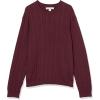 imageAmazon Essentials Mens Crewneck Cable Cotton SweaterBurgundy