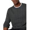 imageAmazon Essentials Mens Crewneck Cable Cotton SweaterCharcoal Heather