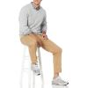 imageAmazon Essentials Mens Crewneck Cable Cotton SweaterLight Grey Heather