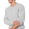 imageAmazon Essentials Mens Crewneck Cable Cotton SweaterLight Grey Heather