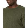 imageAmazon Essentials Mens Crewneck Cable Cotton SweaterOlive Heather