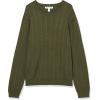 imageAmazon Essentials Mens Crewneck Cable Cotton SweaterOlive Heather