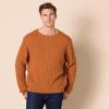 imageAmazon Essentials Mens Crewneck Cable Cotton SweaterRust