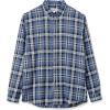 imageAmazon Essentials Mens Flannel Shirts Long Sleeve SlimFit Button Down PlaidBlack Blue Plaid