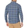 imageAmazon Essentials Mens Flannel Shirts Long Sleeve SlimFit Button Down PlaidBlack Blue Plaid