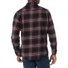 imageAmazon Essentials Mens Flannel Shirts Long Sleeve SlimFit Button Down PlaidBlack Burgundy Plaid