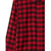 imageAmazon Essentials Mens Flannel Shirts Long Sleeve SlimFit Button Down PlaidBlack Red Buffalo Plaid