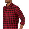 imageAmazon Essentials Mens Flannel Shirts Long Sleeve SlimFit Button Down PlaidBlack Red Buffalo Plaid