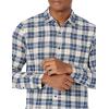 imageAmazon Essentials Mens Flannel Shirts Long Sleeve SlimFit Button Down PlaidBlue Brown Plaid