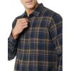 imageAmazon Essentials Mens Flannel Shirts Long Sleeve SlimFit Button Down PlaidBrown Dark Navy Plaid