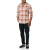 imageAmazon Essentials Mens Flannel Shirts Long Sleeve SlimFit Button Down PlaidBrown Lilac Plaid
