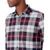 imageAmazon Essentials Mens Flannel Shirts Long Sleeve SlimFit Button Down PlaidBurgundy Grey Plaid
