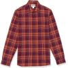 imageAmazon Essentials Mens Flannel Shirts Long Sleeve SlimFit Button Down PlaidBurgundy Orange Plaid