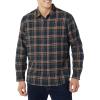imageAmazon Essentials Mens Flannel Shirts Long Sleeve SlimFit Button Down PlaidDark Green Navy Plaid