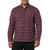 imageAmazon Essentials Mens Flannel Shirts Long Sleeve SlimFit Button Down PlaidDark Red Plaid