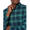 imageAmazon Essentials Mens Flannel Shirts Long Sleeve SlimFit Button Down PlaidGreen Navy Plaid