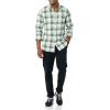 imageAmazon Essentials Mens Flannel Shirts Long Sleeve SlimFit Button Down PlaidGreen White Plaid