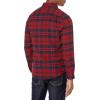 imageAmazon Essentials Mens Flannel Shirts Long Sleeve SlimFit Button Down PlaidNavy Red Plaid
