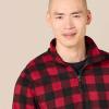 imageAmazon Essentials Mens Fleece Jacket 14 Zipper PulloverBlack Red Buffalo Check