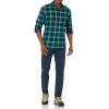 imageAmazon Essentials Mens LongSleeve Flannel Shirt  Discontinued ColorsGreen Navy Ombre Plaid