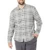 imageAmazon Essentials Mens LongSleeve Flannel Shirt Available in Big ampamp TallBlack Light Grey Plaid