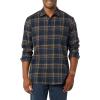 imageAmazon Essentials Mens LongSleeve Flannel Shirt Available in Big ampamp TallBrown Dark Navy Plaid