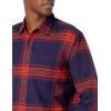imageAmazon Essentials Mens LongSleeve Flannel Shirt Available in Big ampamp TallDark Blue Orange Large Plaid