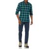 imageAmazon Essentials Mens LongSleeve Flannel Shirt Available in Big ampamp TallGreen Navy Ombre Plaid