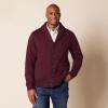 imageAmazon Essentials Mens LongSleeve Fleece ShawlCollar CardiganBurgundy
