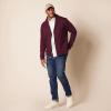 imageAmazon Essentials Mens LongSleeve Fleece ShawlCollar CardiganBurgundy