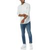 imageAmazon Essentials Mens LongSleeve SlimFit Stretch Poplin ShirtBlue White Stripe