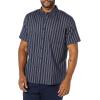 imageAmazon Essentials Mens LongSleeve SlimFit Stretch Poplin ShirtBlue White Stripe