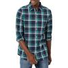imageAmazon Essentials Mens LongSleeve SlimFit Stretch Poplin ShirtDark Green Navy Medium Plaid
