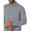imageAmazon Essentials Mens LongSleeve SlimFit Stretch Poplin ShirtDark Navy Gingham