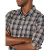 imageAmazon Essentials Mens LongSleeve SlimFit Stretch Poplin ShirtGold Navy Checked