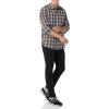 imageAmazon Essentials Mens LongSleeve SlimFit Stretch Poplin ShirtGold Navy Checked