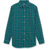 imageAmazon Essentials Mens LongSleeve SlimFit Stretch Poplin ShirtGreen Gold Checked