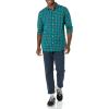 imageAmazon Essentials Mens LongSleeve SlimFit Stretch Poplin ShirtGreen Gold Checked