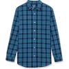 imageAmazon Essentials Mens LongSleeve SlimFit Stretch Poplin ShirtGreen Navy Plaid