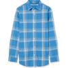 imageAmazon Essentials Mens LongSleeve SlimFit Stretch Poplin ShirtLight Blue Orange Plaid