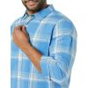 imageAmazon Essentials Mens LongSleeve SlimFit Stretch Poplin ShirtLight Blue Orange Plaid