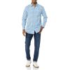 imageAmazon Essentials Mens LongSleeve SlimFit Stretch Poplin ShirtLight Blue White Gingham
