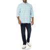 imageAmazon Essentials Mens LongSleeve SlimFit Stretch Poplin ShirtLight Blue White Medium Plaid